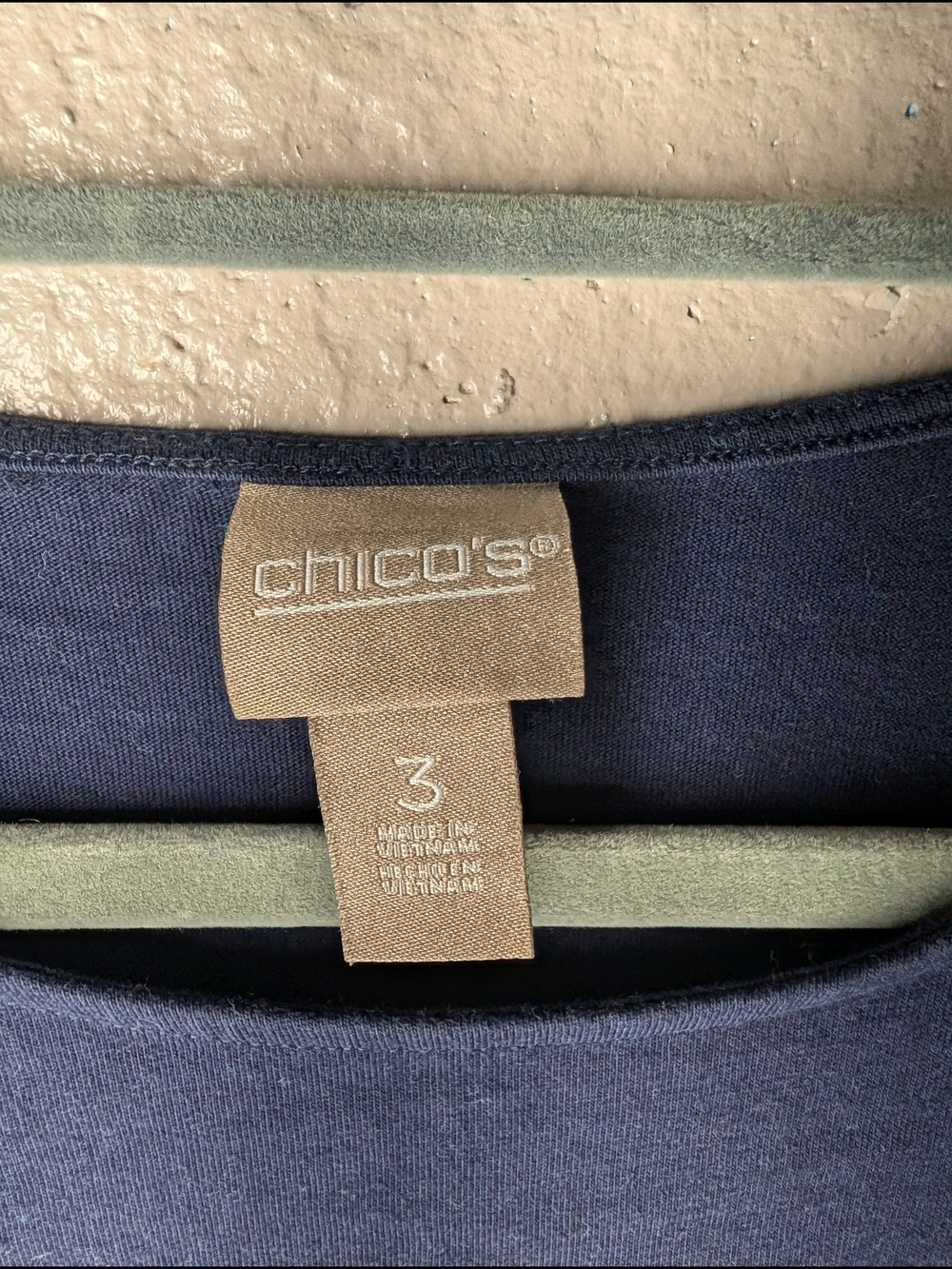 Chico’s Navy Ruffle Sleeve Modal Blend Top - Picture 4 of 6